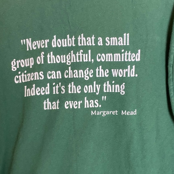 Allegheny Conservation Alliance Green Medium Sweatshirt Margaret Mead Quote - Picture 4 of 5